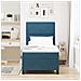 Letto a Box con Materasso blu scuro in Velluto Singolo - Foto miniatura 5