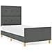 Letto Grigio Scuro 100x200 cm Tessuto - Foto miniatura 4