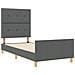 Letto Grigio Scuro 100x200 cm Tessuto - Foto miniatura 6