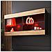 Komodee Tivoli Horizontal 100 Vetrina Sospesa, Nero/rovere Wotan, Illuminazione Led Multicolore Rgb, Larghezza 100 Cm X Altezza 50 Cm X Profondità 29 Cm, Per Soggiorno, Sala Da Pranzo - Foto miniatura 1