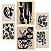 Set Di 6 Stampe Dipinti Decorativi Estetici Astratti Con Design Mistico In Fiori Per Il Tuo Soggiorno Di Casa A3 & A4 Telaio In Legno Chiaro - Foto miniatura 1