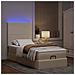 Struttura Letto Pouf con Materasso Crema 90x190 cm in Tessuto - Foto miniatura 3