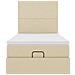 Struttura Letto Pouf con Materasso Crema 90x190 cm in Tessuto - Foto miniatura 8