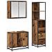 Set di mobili per il bagno con cassetto 3 pcs Legno vecchio - Foto miniatura 1