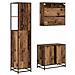 Set di mobili per il bagno con cassetto 3 pcs Legno vecchio - Foto miniatura 7