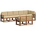 Set di divani da esterno con cuscino 8 pcs Naturale e Beige - Foto miniatura 1