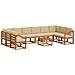 Set di divani da esterno con cuscino 11 pcs Naturale e Beige - Foto miniatura 1