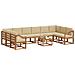 Set di divani da esterno con cuscino 11 pcs Naturale e Beige - Foto miniatura 3