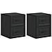Mobiletto da notte a muro 2 pcs Nero 34,5 x 33 x 40 cm - Foto miniatura 1