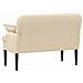 Loveseat con bottoni imbottiti Crema 111 x 68 x 80 cm Tessuto - Foto miniatura 5