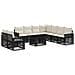 Set Divano da Giardino 10 pz Nero e Bianco Crema polyrattan - Foto miniatura 1