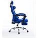 Poltrona da Ufficio Fellow in Tessuto a Rete - Sedia Studio Reclinabile con Doppio Cuscino I Poltrona Gaming Ergonomica con Poggiapiedi Allungabile e Ruote I Portata Max 115 kg Blu - Foto miniatura 3