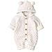 Bambino Con Cappuccio Maglia Pagliaccetti Dei Neonati Ragazze Ragazzi Onesies Caldo Maglione Tuta Outfits 3-6 Mesi 66 Cm Beige - Foto miniatura 1