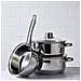 Batteria Da Cucina 2 Pentole E Tegame Acciaio Inox Fondo Alto 2 Coperchi Vetro - Foto miniatura 7