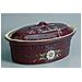 Terrina Ovale 40cm Decoro Melanzane Fiori Bianchi - 134aub7 - Foto miniatura 1