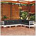 Set Divani Da Giardino 6 Pz Con Cuscini Bianchi Legno Di Pino - Foto miniatura 1