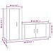 Set Di Mobili Porta Tv 2 Pz Bianco In Legno Multistrato - Foto miniatura 9