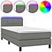 Letto A Molle Materasso E Led Grigio Scuro 100x200cm In Tessuto - Foto miniatura 2