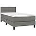 Letto A Molle Materasso E Led Grigio Scuro 100x200cm In Tessuto - Foto miniatura 3