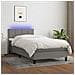 Letto A Molle Materasso E Led Grigio Scuro 100x200cm In Tessuto - Foto miniatura 1