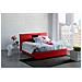 Letto Singolo Candida, Letto Contenitore Con Rivestimento In Tessuto, 100% Made In Italy, Apertura Laterale, Adatto Per Materasso Cm 80x190, Rosso - Foto miniatura 1