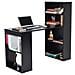 Scrivania Con Libreria Tavolo Porta Pc Computer In Melanina Casa Ufficio Nero - Foto miniatura 3