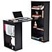 Scrivania Con Libreria Tavolo Porta Pc Computer In Melanina Casa Ufficio Nero - Foto miniatura 1