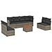 Set Divano da Giardino 9 pz con Cuscini Grigio in Polyrattan - Foto miniatura 1