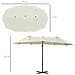 Ombrellone Doppio in Acciaio e Poliestere Anti-UV Impermeabile, 440x270x250cm, Beige - Foto miniatura 3