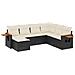 Set Divani Da Giardino Con Cuscini 7pz Nero Polyrattan - Foto miniatura 2