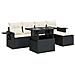 Set Divano Da Giardino 6 Pz Con Cuscini Nero In Polyrattan - Foto miniatura 2
