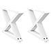 Gambe Per Tavolino 2 Pz Bianco 50x(30-31,3) Cm In Acciaio - Foto miniatura 2