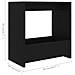 Tavolino Nero 50x26x50 Cm In Legno Multistrato - Foto miniatura 5