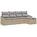 Set Divano da Giardino 5 Pezzi con Cuscini Beige Polyrattan - Foto miniatura 1