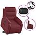 Poltrona Alzapersona Reclinabile Elettrica Rosso Vino Tessuto - Foto miniatura 6