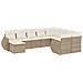 Set Divano da Giardino 10 pz con Cuscini Beige in Polyrattan - Foto miniatura 1