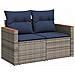 Set Divano da Giardino 6 pz con Cuscini Grigio in Polyrattan - Foto miniatura 6