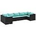 Set Salotto da Giardino con Cuscini 7pz Nero Polyrattan - Foto miniatura 1
