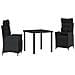 Set da Pranzo per Giardino 3 pcs Nero Poly Rattan - Foto miniatura 1