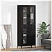 Credenza Rovere Nero 69,5 x 34 x 180 cm Legno multistrato - Foto miniatura 2
