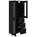 Credenza Rovere Nero 69,5 x 34 x 180 cm Legno multistrato - Foto miniatura 5