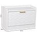 Panca Porta Scarpe In Legno E Metallo Bianco 80x38x53 - Foto miniatura 3