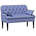 Loveseat con bottoni imbottiti Blu jeans 111 x 68 x 80 cm - Foto miniatura 1