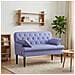 Loveseat con bottoni imbottiti Blu jeans 111 x 68 x 80 cm - Foto miniatura 2
