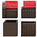 Set di divani 6 pz Marrone e Rosso Rattan sintetico e Acciaio - Foto miniatura 3