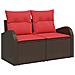 Set di divani 6 pz Marrone e Rosso Rattan sintetico e Acciaio - Foto miniatura 5