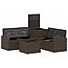 Set di divani 6 pz Marrone e Rosso Rattan sintetico e Acciaio - Foto miniatura 7