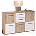 Credenza Classica Cinque Ante + Due Cassetti / Laminato Rovere E Bianco Laccato - Foto miniatura 3