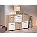 Credenza Classica Cinque Ante + Due Cassetti / Laminato Rovere E Bianco Laccato - Foto miniatura 1