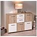 Credenza Classica Cinque Ante + Due Cassetti / Laminato Rovere E Bianco Laccato - Foto miniatura 2